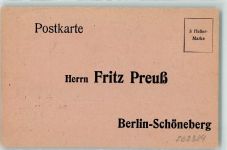 10115 W1000 Schöneberg KEINE AK Herr Fritz Preuß Nervennahrung Bestellkarte