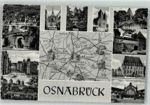 49074 W4500 Osnabrück - Landkarte mit Hegertor Markt Dom Marienkirche Johanniskirche Pernickelturm Viti-Schanze Rathaus Bahnhof