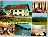 65321 W6209 Springen , Untertaunus Foto AK Haus Talblick Gastraum See Ruderboot Zimmer Bank Wispersee