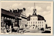 Tilsit Sowetsk Foto AK Rathaus Denkmal Marktszene