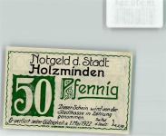 37603 W3450 Holzminden 1922 Notgeldschein Notgeld 50 Pfennig