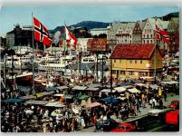 Bergen - Hafen Fischmarkt Marktszene