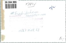 79429 W7841 Friedrichsheim FOTO KEINE AK Sanatorium Foto Original aus Archiv eines Ansichtskartenverlags