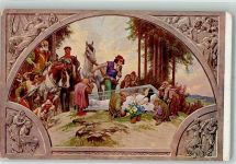 sign. Hey, Paul Sieben Zwerge Pferde Hunde Märchen Nr.305 Schneewittchen Künstlerkarte
