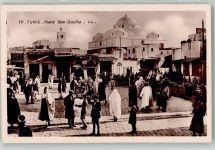 Tunis Foto AK Marktszene Tracht Handlung Place Bab Souika