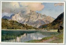 W8102 Mittenwald sign. Compton Harrison Ferchensee mit Karwendel Compton, E. H. Künstlerkarte
