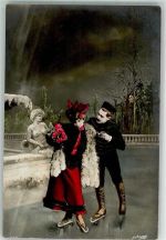 Liebespaar Amor Verlag A. Noyer Paris Schlittschuh 1907 Künstlerkarte