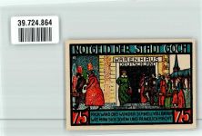 47574 W4180 Goch 1922 Notgeldschein 75 Pfennig Haus zu den Fünf Ringen