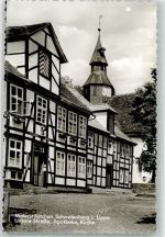 32816 W4938 Schieder-Schwalenberg Foto AK Untere Straße Apotheke Kirche