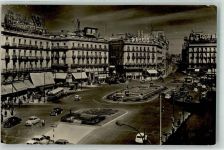 Madrid 1961 Foto AK Puerta del Sol Auto Omnibus Hotel