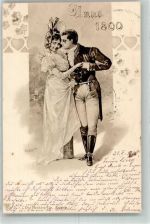 sign. Weber H. Liebespaar Anno 1800 B 1. Dr. Trenkler & Co. 1900 Künstlerkarte