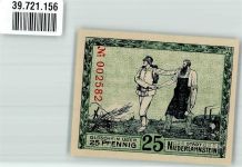 56112 W5427 Niederlahnstein 1917 Notgeldschein 25 Pfennig