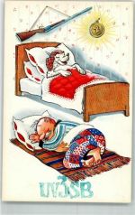 Humor Nach der Hundeausstellung UV3SB Qsl-Karte Künstlerkarte