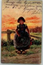 Kind Holzschuhe Gerstenhauer, J. G. 1905 Künstlerkarte