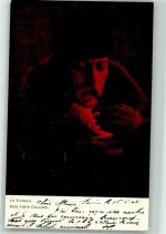 Mann raucht im roten Licht genüsslich seine Zigarre M. Munk Nr. 142 Stempel Commissariat Federal des Guerres Zigarre 1903