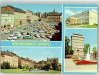 08468 O9800 Reichenbach , Vogtl - Marktplatz Auto Park des Friedens Wasserturm Kindergarten