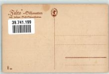 Scherenschnitt Fasto Elegante Frau am Spinnrad Graf Marte Künstlerkarte