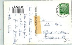 36142 W6413 Tann Rhön 1958 Foto AK Ev. Kirche Denkmal General v.d.Tann Schloss Kirche Stadttor Wappen