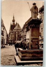 66606 W6690 St. Wendel , Saar - Denkmal Wendelinsbrunnen Dom Pferd