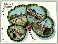 50100 Firenze Gebrauchsspuren Denkmal Piazzale Michelangelo Ponte Vecchio Kleeblatt Lithographie