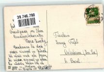 Ostern Mädchen läuft hinter einem Hasen her Scherenschnitt 1923 Künstlerkarte