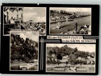 01829 O8306 Wehlen Stadt 1965 Foto AK Raddampfer Brühlsche Terrasse Bastei Weisse Flotte