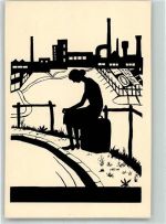 Frau Arbeitslos Fabrik Serie Volksnot Scherenschnitt