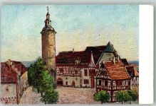 97941 W6972 Tauberbischofsheim Künstlerkarte sign. Hartmann, R. Schloss