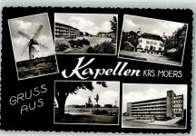 47441 W4130 Kapellen , Kr Moers Foto AK Windmühle Zeche Schloss
