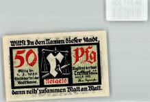 99830 O5908 Treffurt 1921 Notgeldschein 50 pfg. Rathaus erbaut 1609