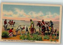 Santa Fe NM Die 1. Eisenbahn Indianer Künstlerkarte