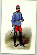Soldat in einer Manöverjacke 1860 sign. Hilpert J.E. Keine AK Uniform Künstlerkarte