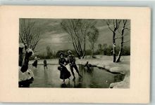Liebespaar Passepartout Verlag Stroefer Schlittschuh 1914