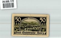 06507 O4302 Bad Suderode 1921 Notgeldschein 50 Pfennig Gutschein Solbad d 151612
