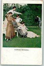 Frauen Soldat Liebhaber Aufnahme sign. E.W. Verlag der lustigen Blätter Serie VI Nr.8 Fotoapparat Künstlerkarte