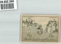 99830 O5908 Treffurt 1920 Notgeldschein 5 Pfg. Gutschein Stadt-Sparkasse Normannstein Heldrastein