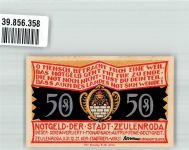 07937 O6570 Zeulenroda 1921 Notgeldschein 50 Pfennig Linde von Wolschendorf