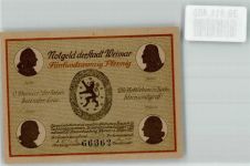 O5300 Weimar , Thür Fünfundzwanzig Pfennig Nr. 66362 Die Herder Kirche Notgeld Deutschland Notgeldschein
