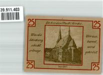 O5300 Weimar , Thür Fünfundzwanzig Pfennig Nr. 66362 Die Herder Kirche Notgeld Deutschland Notgeldschein