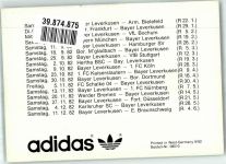 Bayer Leverkusen Werbung Adidas Fußballmannschaft KEINE AK
