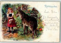 Wolf Fliegenpilze Nr.3512 Lithographie Rotkäppchen 1899 Gebrauchsspuren