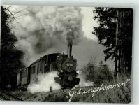 Dampflok Gut angekommen! Eisenbahnzug
