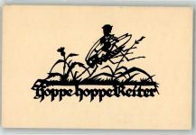 Hoppe Hoppe Reiter sign. Schwindt M. Scherenschnitt Künstlerkarte