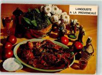 Langousste a la Provencale Figuren Gemüse Rezept Nr.628 Lebensmittel Foto AK