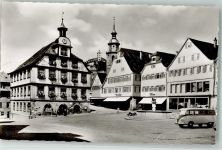 71665 W7143 Vaihingen an der Enz Foto AK Marktplatz VW-Bus Bully