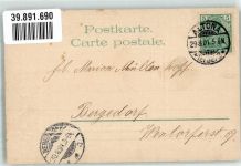 Landschaft Mondschein Jugendstil Blüten Passepartout 1901 Prägedruck
