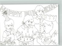 Geburtstag Kiddy ColourCard Ausmalkarte
