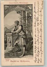 Oswald von Wolkenstein sign. von Luttich E. Künstlerkarte Minnesänger 1900 Gebrauchsspuren