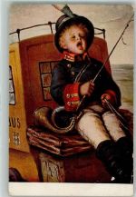 Der kleine Postillon Postkutsche Novalito Nr. 25/856 Kaulbach, H. von Künstlerkarte