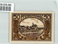 83410 W8229 Laufen , Salzach 1920 Notgeldschein 50 Pfennig Stiftskirche Wappen Bayern
